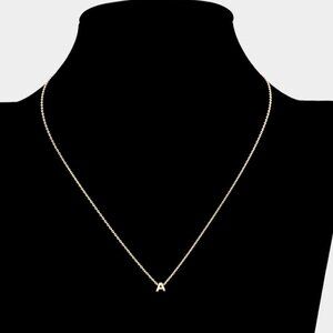 A Initial Secret Box 14K Gold Dipped Monogram Pendant Necklace Delicate NWT
